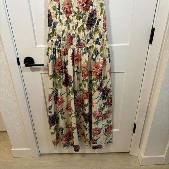 NWT Abercrombie & Fitch Smocked Drop Waist Maxi Dress Floral Dress Size S Tall - Picture 4 of 9